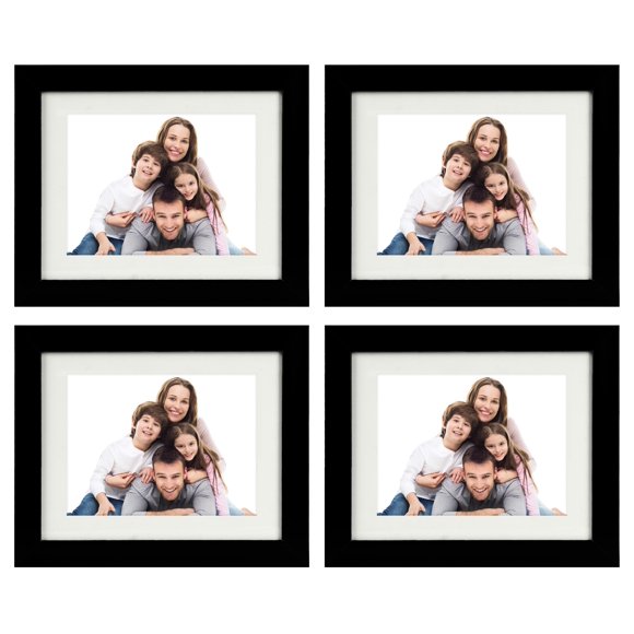 Traceease Wood Photo Frame For Table Top Frame- Small Wall Hanging Picture Frame- Black 8 x 10 Inches - Pack of 4