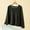 Black, variant on Abtuhar Women Long Sleeve Tops Solid Round Neck Standard Hem Light Fabric Fall Shirts