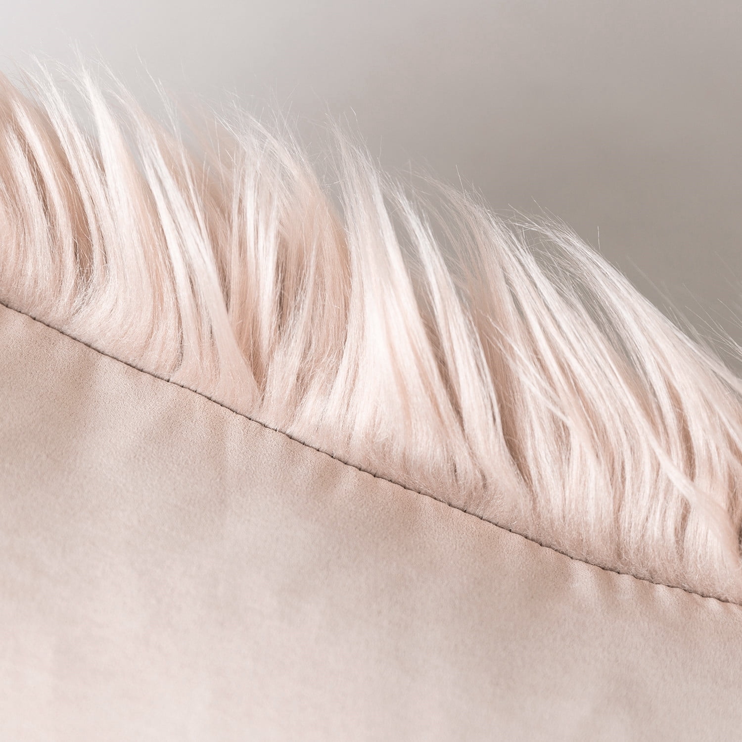 Phantoscope 20" x 20" Faux Fur Decorative Throw Pillow, Plush Cushion with Insert for Couch, Bed, Chair, Beige, 1 Pack