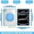thumbnail image 3 of ELEHOLD Rotating Shockproof Case For iPad Air 11 2025/2024, iPad Pro 11 2022/2021/2020/2018 Full Body Protection Clear Rugged Cover, 360° Rotating Ring Hand Grip Stand Shoulder Strap,Lightblue, 3 of 11