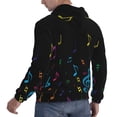 thumbnail image 6 of Rateoe Color Musical Notes Pattern Mens Hoodie, Pullover Hooded Sweatshirt, Kangaroo Pocket Hoodie Ideal for Daily Wear, Travel and Home-3X-Large, 6 of 7