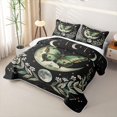 thumbnail image 3 of Homewish Green Butterfly Twin Quilt Set for Girls, Stars Moon Phase Twin Coverlet Set, 2pcs 1 Bedspread and 1 Pillowcase, 3 of 7