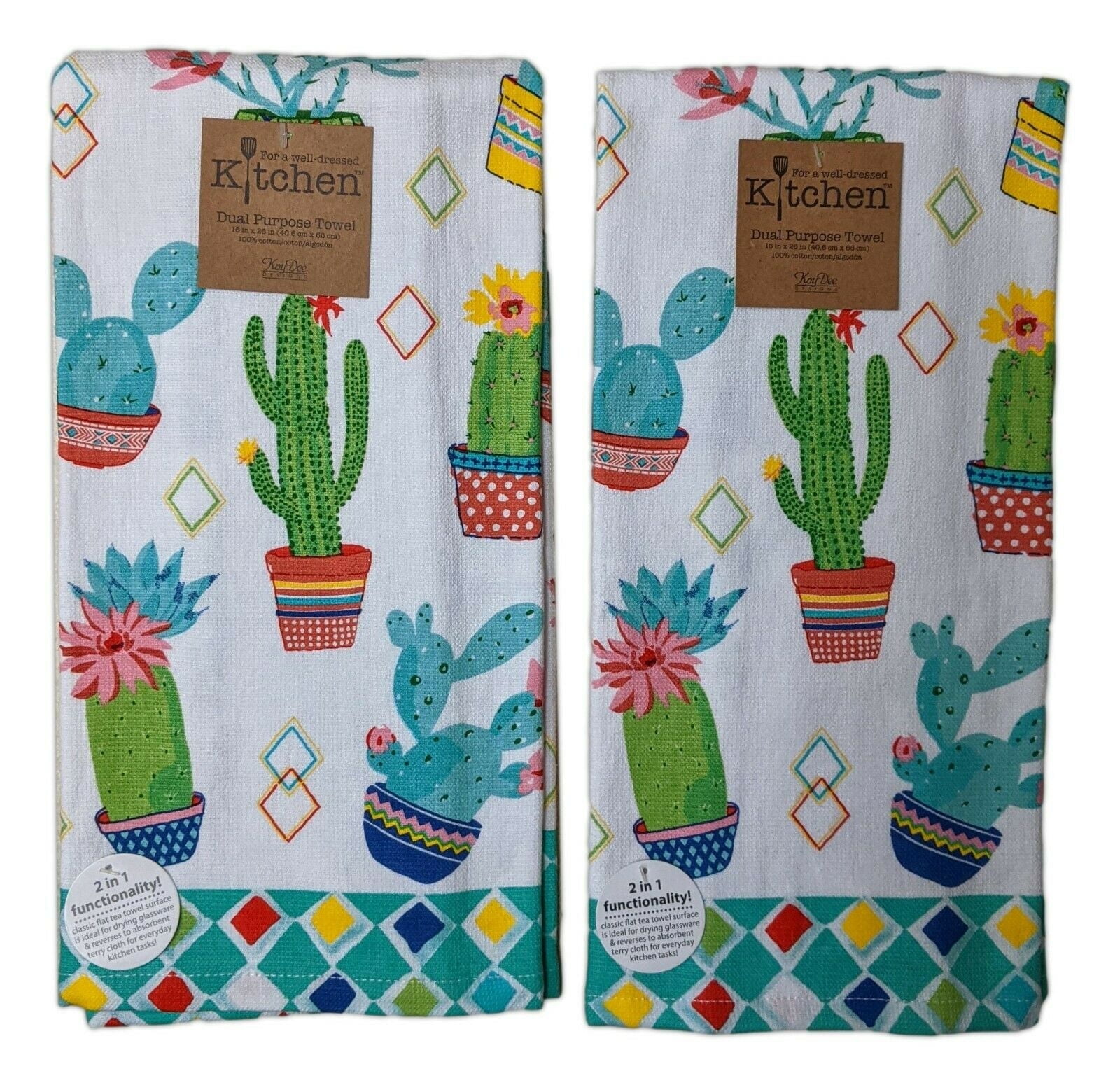 Set 2 strofinacci in puro cotone