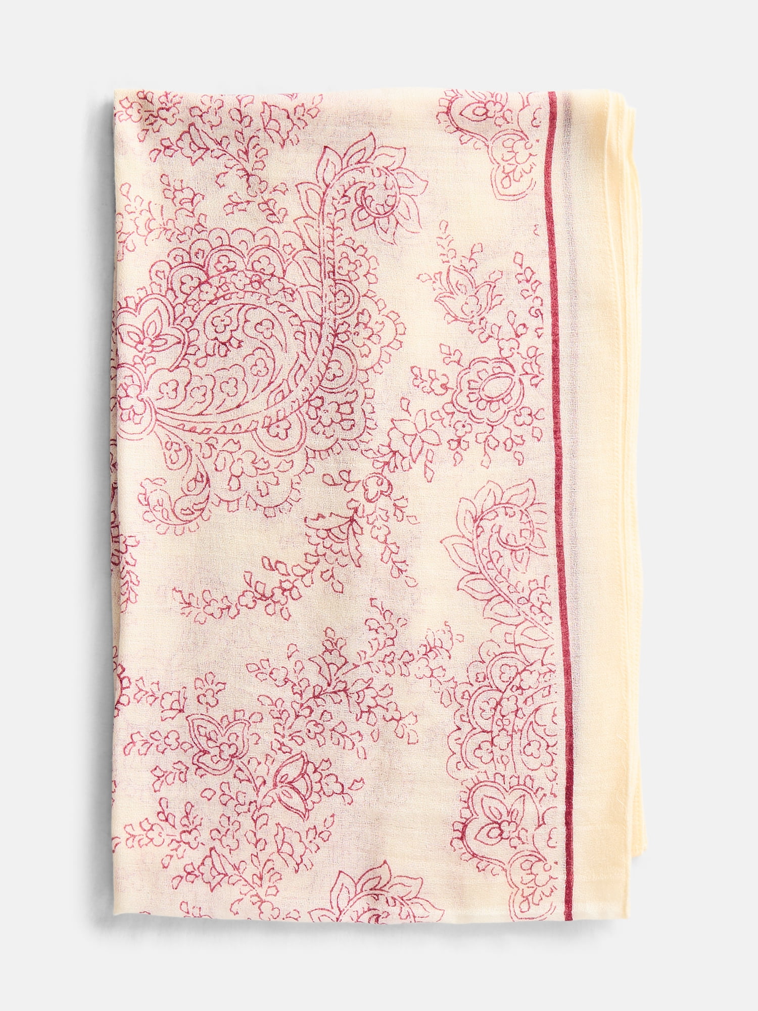 Scenario Women's Woven Oblong Printed Scarf, White