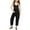 Black#9527, variant on BOOMNY Girls Romper Letter Graphic Sleeveless Spaghetti Strap Romper for Kids Soft Baggy Fall Jumpsuit With Pocket