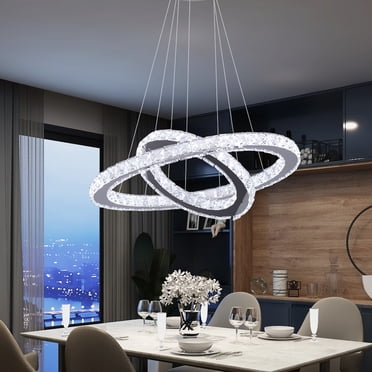 AGV Lighting Crystal Spiral Raindrop Chandelier – 7-Light Modern Pendant, 24"D X 79"H, Gold Finish
