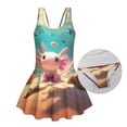 thumbnail image 6 of Uourmeti Cartoon Axolotl & Underwater Fish Swim Dress for Girls - Sleeveless Skirted One-Piece Bathing Suit, Quick Dry & Stretchy for Beach Pool Vacation, 6 of 8