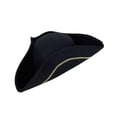 thumbnail image 4 of Sombrero pirata para fotos, accesorio decorativo para adultos, hombres y mujeres, ideal para cosplay y presentaciones. Negro, 4 of 8