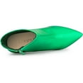 thumbnail image 4 of Unique Bargains Women's Clear Heel Pointy Toe Chunky Heel Ankle Boots Grass Green 6.5, 4 of 6