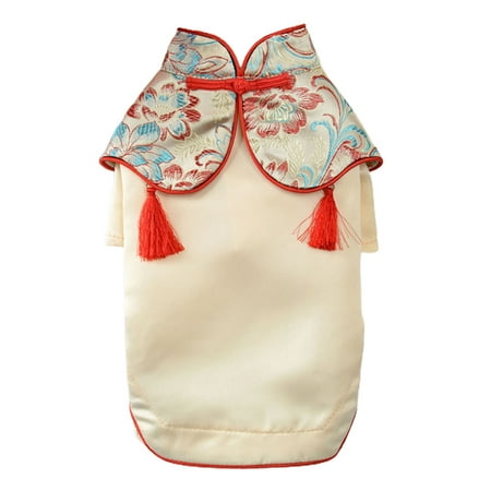 1 Dog Skirt | Fashion Puppy Cheongsam - Cotton Chinese Style with Tassel Decor for Spring Summer