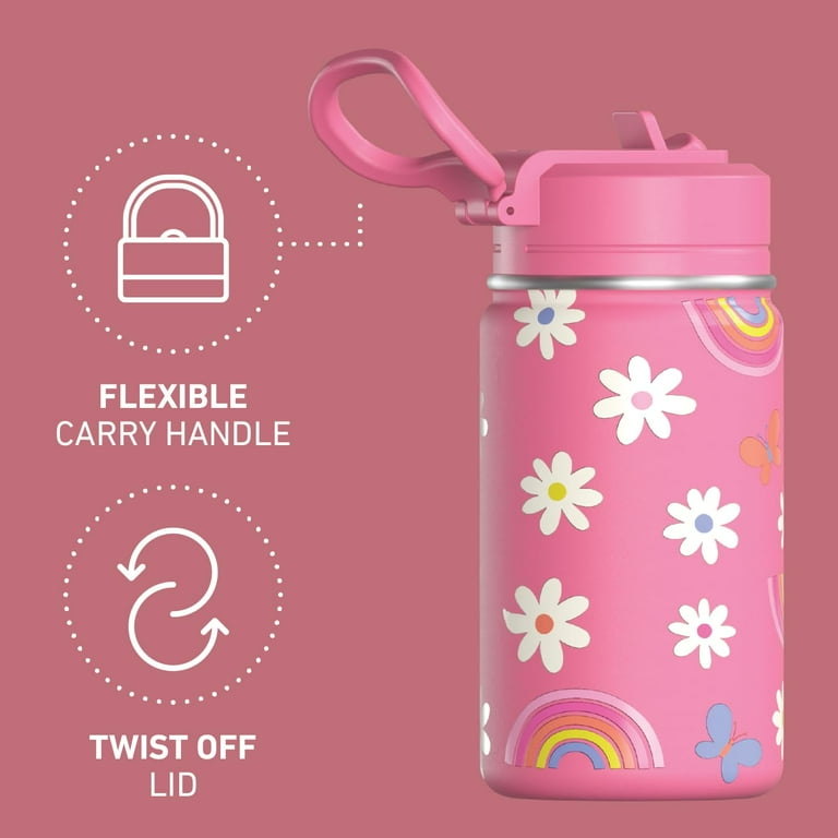 Hydrapeak Mini 14oz Fun Sticker Print Water Bottle with Straw Lid