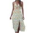 thumbnail image 1 of Vestido con abertura en la espalda con cordones florales con cuello en V y honda sexy a la moda para mujer Fridja hj4371, 1 of 7