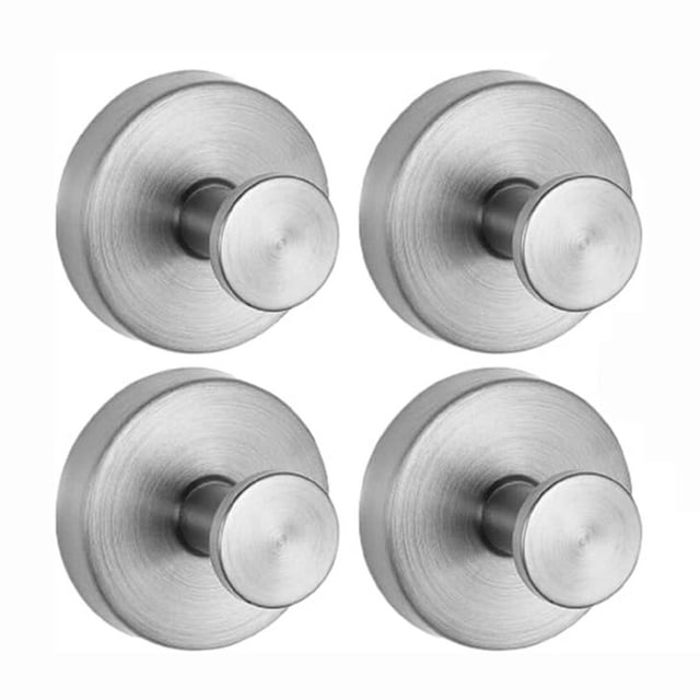 4 Con Ventosa Para Pared De Ducha, Sin Taladro, ExtraíBles, Reutilizables, Para Cocina, Puerta De Vidrio, Ventana, Color Plateado