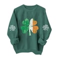 thumbnail image 2 of Pounoo St Patricks Day Sweatshirt for Women Shamrock Art Print Tops Fashion Comfortable Casual Saint Patricks Long Sleeve Shirt Gift, 2 of 6