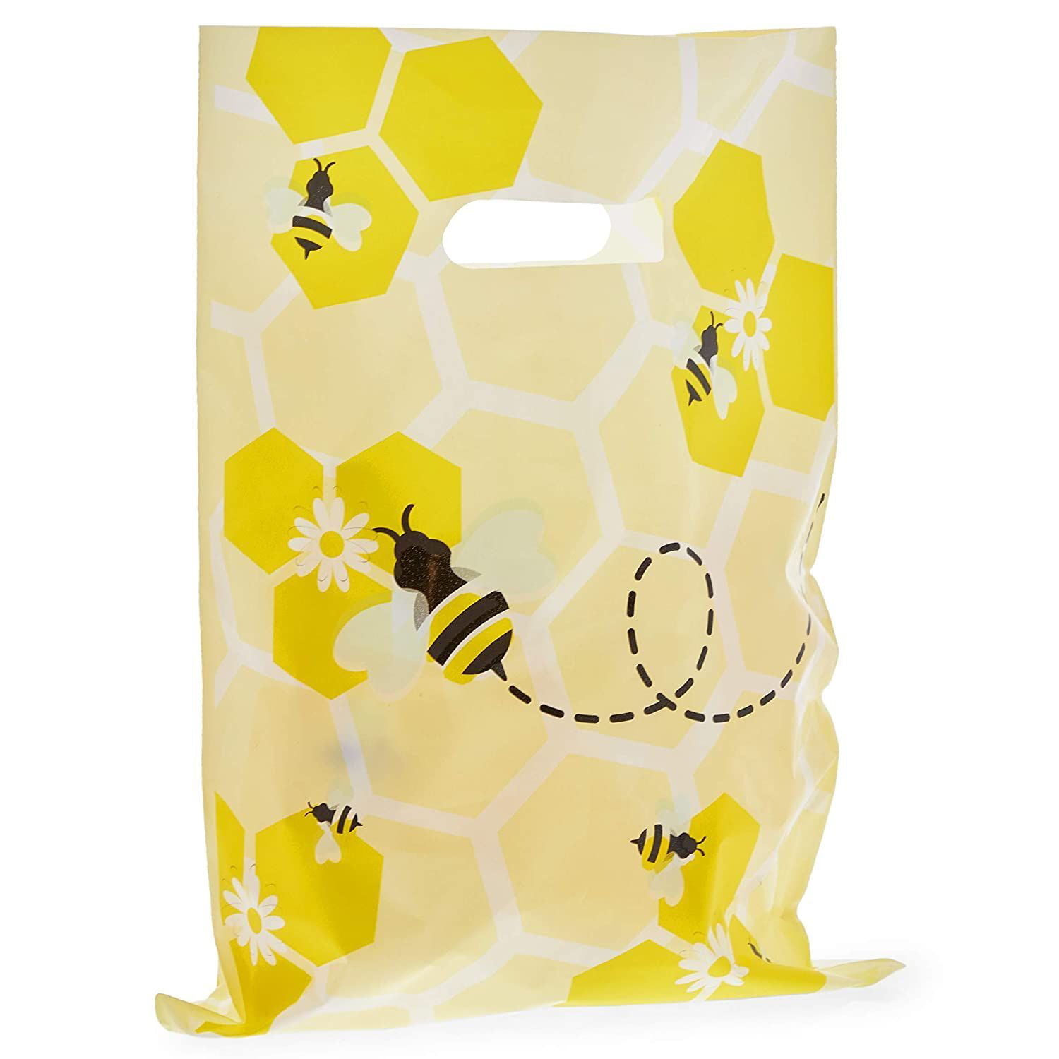 5 x 7 in, 100 Pack Bumble Bee Party Favor Goodie Bags 