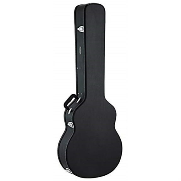 Acoustic Bass Guitar Economy Hardshell Case - 15 mm Velvet Padding - Black with Chrome Hardware
