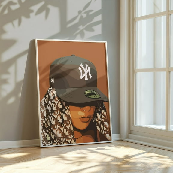 WestConfe Black Woman Fashion Wall Art, Feminine Apartment Decor, College Dorm Print, , Black Girl Room Decor, Gift for Sis, Black Art