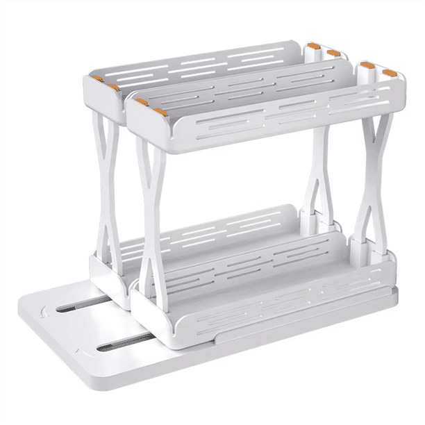 Estante Giratorio para de 2 Niveles: Organizador de Condimentos de Plástico Desmontable para Gabinetes de Cocina, Diseño Que Ahorra Espacio