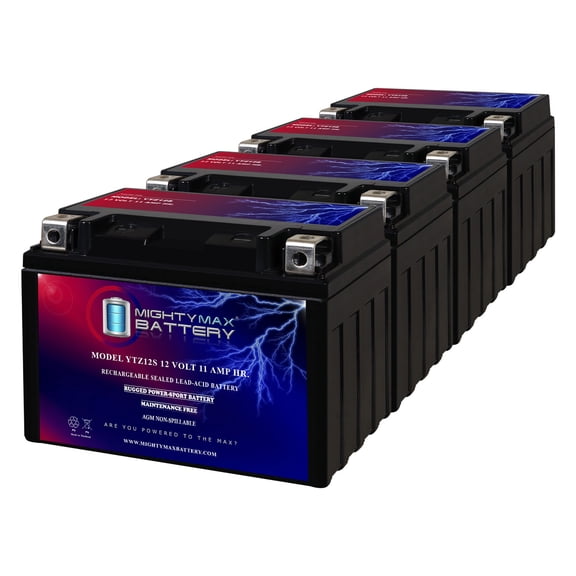 YTZ12S 12V 11Ah Replacement Battery compatible with Power Max YTZ12S - 4 Pack