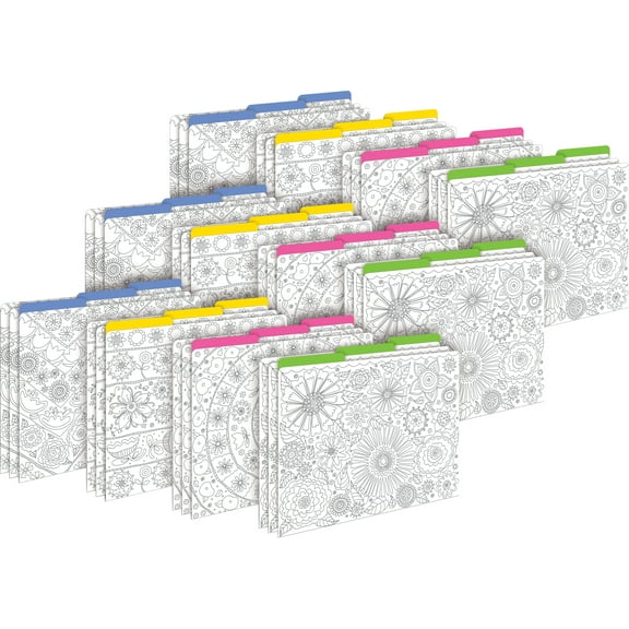 Barker Creek Color Me! In My Garden Letter-Size File Folders • Multi-Design Set — 36/Set