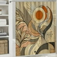 thumbnail image 5 of Shangniulu Boho Shower Curtain, Abstract Mid Century Modern Arch Sun Leaf Machine Washable Waterproof Fabric for Bathroom Bathtub Decor with Hooks, 5 of 6