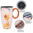 thumbnail image 6 of EPFamily 20 oz Large Cute Fox Ceramic Coffee Mug with Lid & handle,Big Pink Cup for Teachers & Commuters,Microwave Dishwasher Safe, 6 of 10