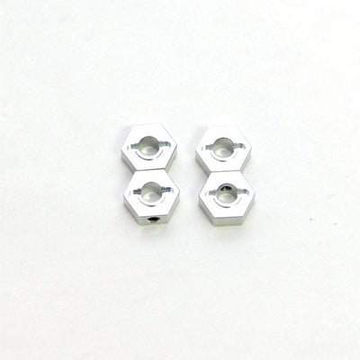 ST Racing concepts ST1654S Aluminum Hex Adapters for Slash 4x4 (Silver)