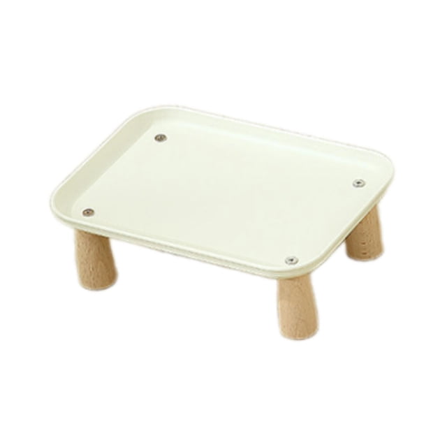 Soporte elevado para comedero de mascotas, bandeja para cuencos de gatos y perros, impermeable, fácil de limpiar, cómodo para perros. Color crema 24x17x8cm