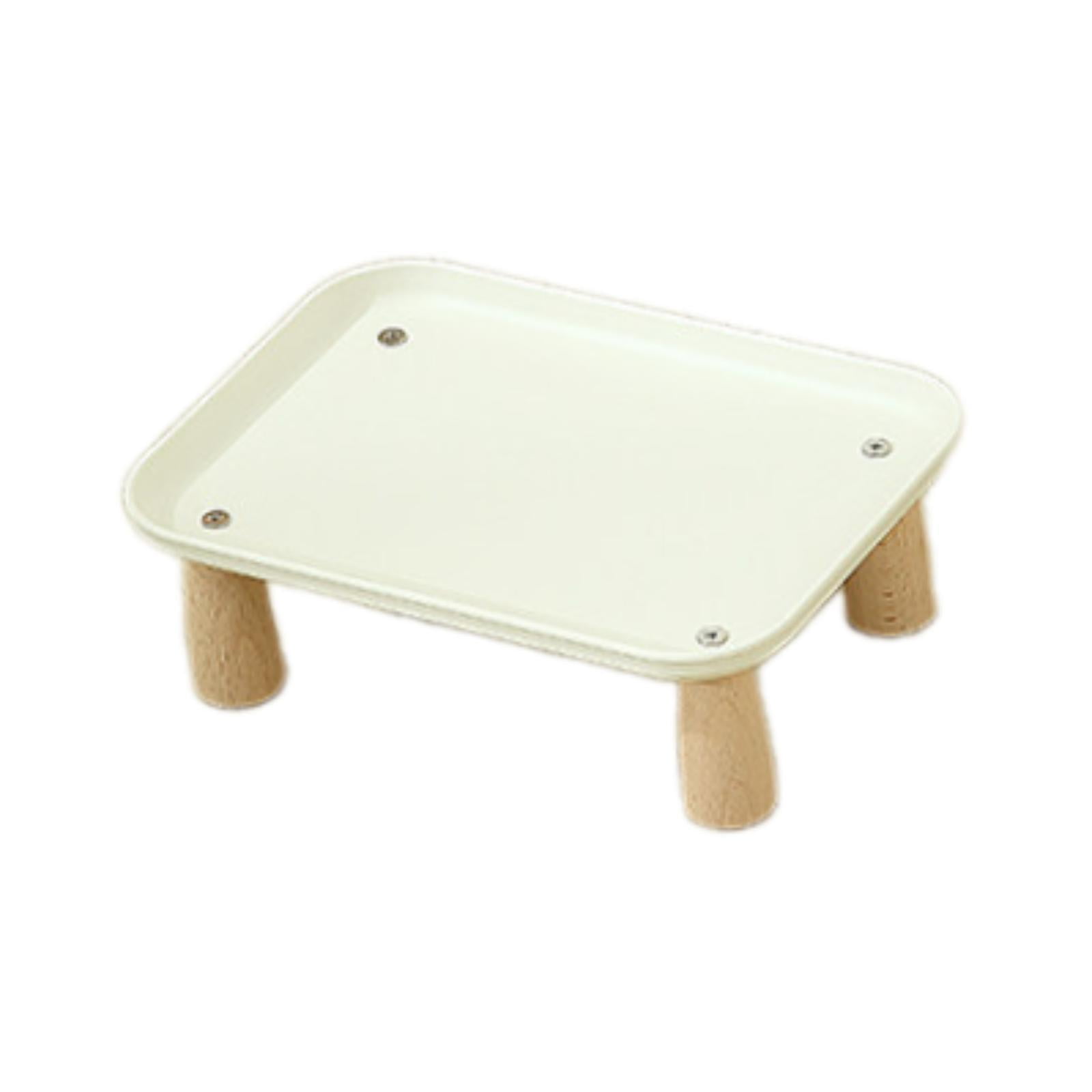 kowaku Raised Cat Bowl Stand Automatic Feeder Pet Water Dispenser Elevated Food Holder Wooden Construction Ergonomic Support Suitable for Cats Dogs Home Use CreamColor 24x17x8cm