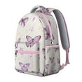 thumbnail image 2 of Butterfly Print Commuter Backpack - Lightweight College Bookbag with Large Capacity, Side Water Bottle Holder, Comfortable Straps, 2 of 6