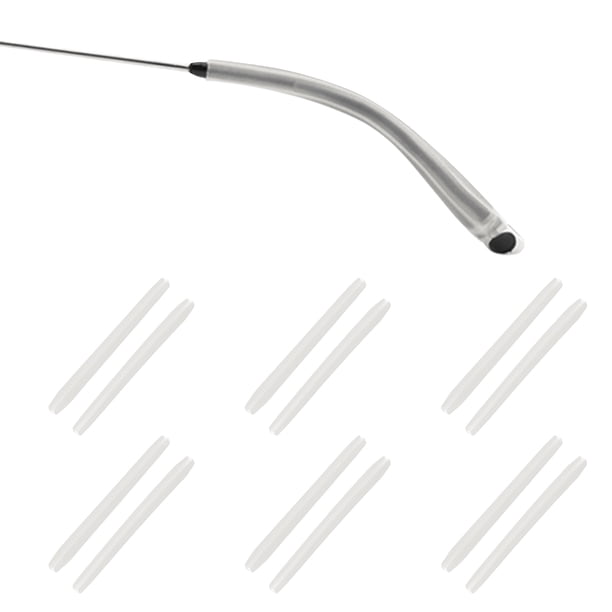 Uxcell 6 pares de templos de reemplazo para gafas, puntas antideslizantes de silicona para gafas, retentores que se ajustan a 2x2mm para gafas de metal delgado cuadradas y gafas de sol, claras