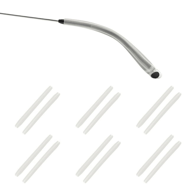 Uxcell 6 pares de templos de reemplazo para gafas, puntas antideslizantes de silicona para gafas, retentores que se ajustan a 2x2mm para gafas de metal delgado cuadradas y gafas de sol, claras