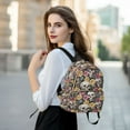 thumbnail image 6 of FORMRS Mini Backpack Purse for Women Travel Daypack Casual Shoulder Bag, White Skull Rose Pattern, 6 of 7