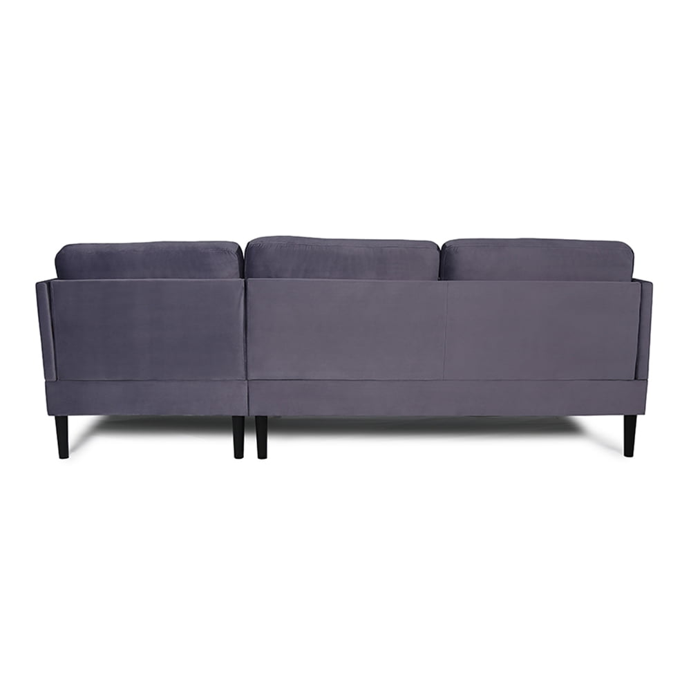 Kepooman Modern L-Shaped Convertible Sectional Sofa Bed for Small Space Living Room, Velvet Facing, Gray Kepooman Modern L-Shaped Convertible Sectional Sofa Bed for Small Space Living Room, Velvet Facing, Gray