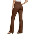thumbnail image 6 of GEWSEY Womens Dress Pants Elastic High Waisted Stretch Bootcut Business Casual Pants Pull on Office Work Slacks (Brown, XXL), 6 of 9