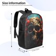 thumbnail image 3 of Goofa Artistic Flower Butterfly Skull Pattern 17in Student Backpack - School, Travel, Work Bookbag -Laptop Backpack,Water Resistant College School Computer Bag, 3 of 6