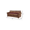 Sleeper Sofa Industrial Style - Nailhead Accent - 3 Seater - Brown ...