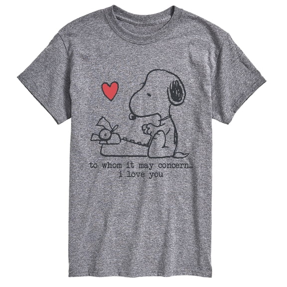 Peanuts - To Whom it May Concern... I Love You Short Sleeve Graphic T-Shirt