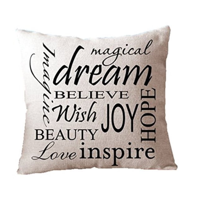YS050609 YOUR SMILE Perfect Day Cotton Linen Square Decorative Throw Pillow Case Cushion Cover 18x18 Inch 45CM45CM 