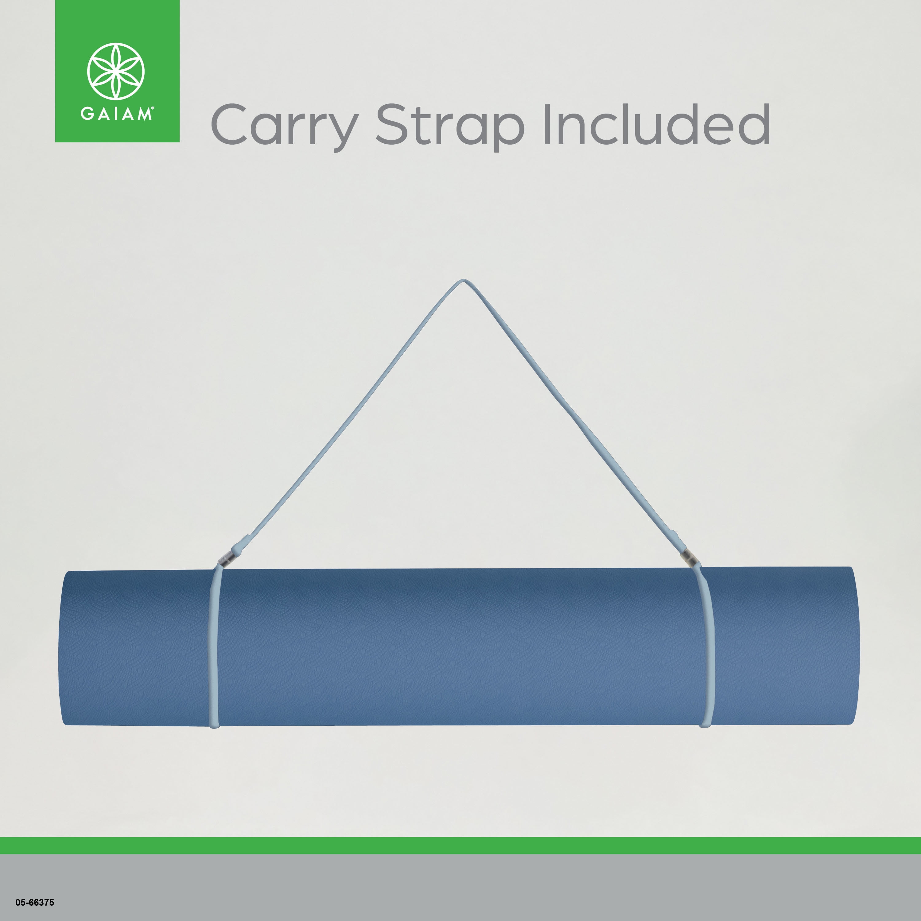 Gaiam Performance Yoga Mat, Made of Durable TPE, 23.5" x 68" x 6MM Thick, Celestial/Coronet
