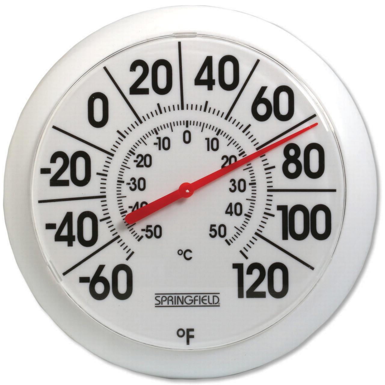 8 Inch Diameter White Outdoor Dial Thermometer