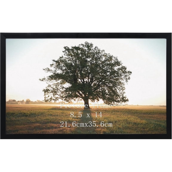 8.5x14 Picture Frame Black, 8.5 by 14 Thin Photo Frame for Wall Tabletop Display, Single