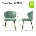 thumbnail image 5 of Velvet Wingback Accent Chair Upholstered Makeup Vanity Chair Bedroom Living Room Sage, 5 of 11