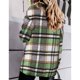 thumbnail image 1 of Camisa con cuello vuelto, blusa de manga larga con botones y botones para mujer, Tops a cuadros, uso conveniente, 1 of 4
