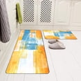 thumbnail image 5 of Teal and Orange Kitchen Rugs and Mats Abstract Art Painting Kitchen Mat for Floor Non Skid Washable 2 Pieces 17X48+17X24 Inches, 5 of 6