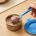 thumbnail image 4 of Dog Food Cans Lids,3-In-1 Silicone Cat Food Can Cover with Feeding Spoon for Dog Cat Food Storage | Dishwasher Safe Leak-proof Round Can Lids | Universal Size,Blue, 4 of 7