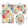thumbnail image 3 of Pioneer Flower Floral Print Pattern Bathroom Rugs Sets 3 Piece,Toilet Cover Set,Absorbent Non Slip Bathroom Mats Sets with U-Shaped Contour Rug Toilet Rug Set, 3 of 5