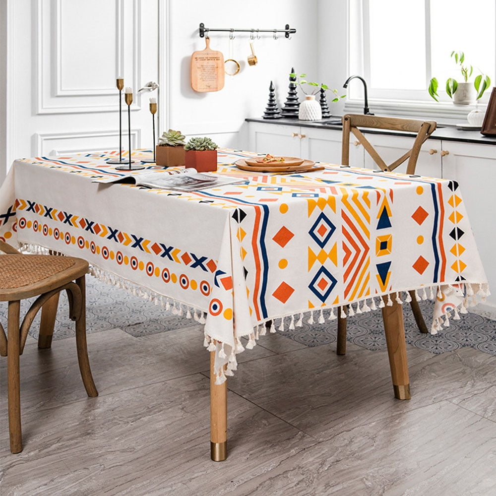 TV Cabinet Decorative Cover Cloth Orange 12 x 82 inch QIBON and Luxurious Tassel Table Flag Table Shoe Cabinet Table Top Decoration Elegant Jacquard Decorative Table Cloth