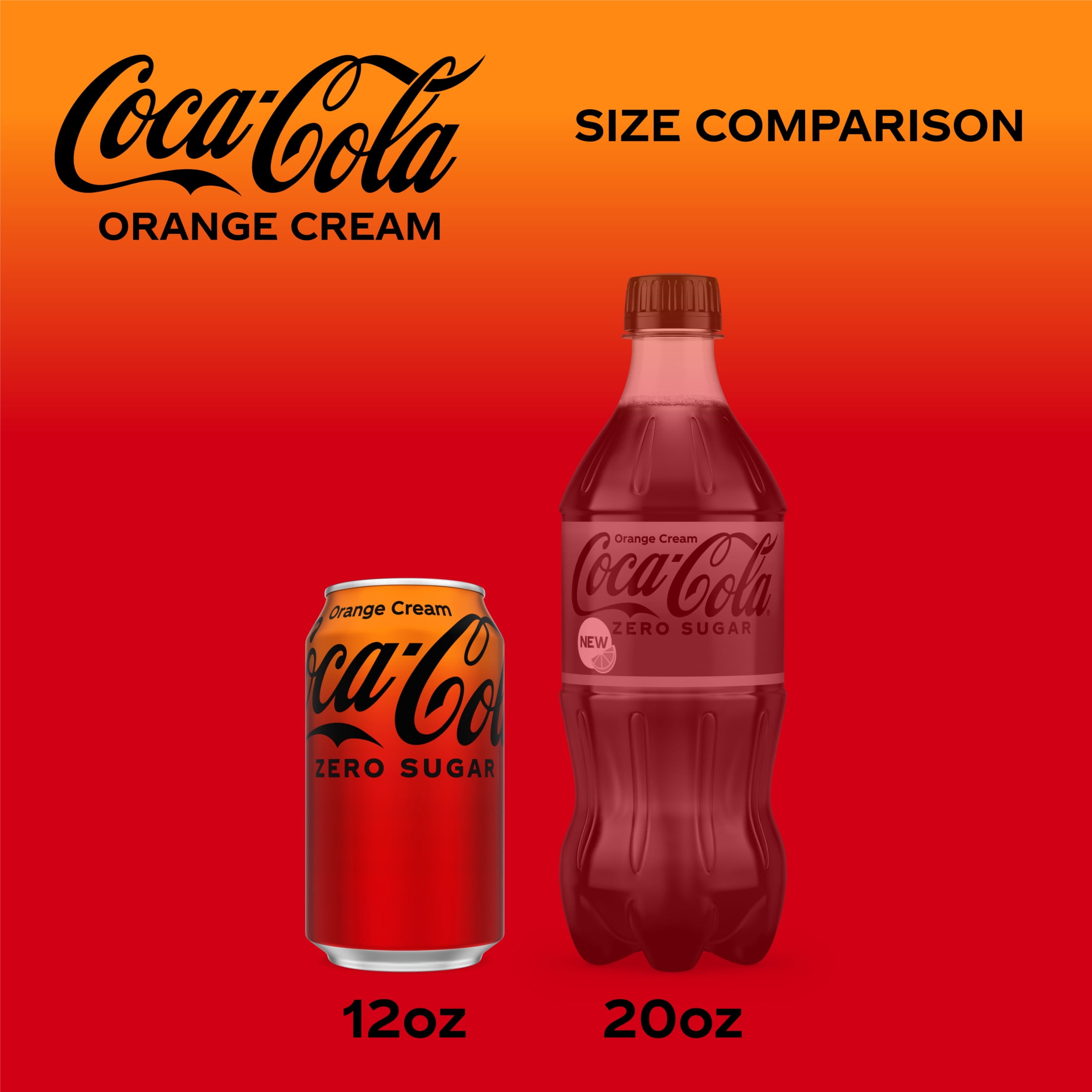 Coca-Cola Zero Sugar Orange Cream Soda Pop, 12 fl oz, 12 Pack Cans