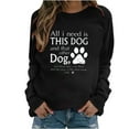 thumbnail image 2 of jsaierl Womens Sweatshirt Crew Neck Dog Paws Graphic Top Long Sleeve Casual Shirt Loose Pullover Sweatshirt, 2 of 4